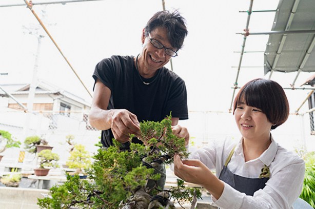 田中松寿園の盆栽職人